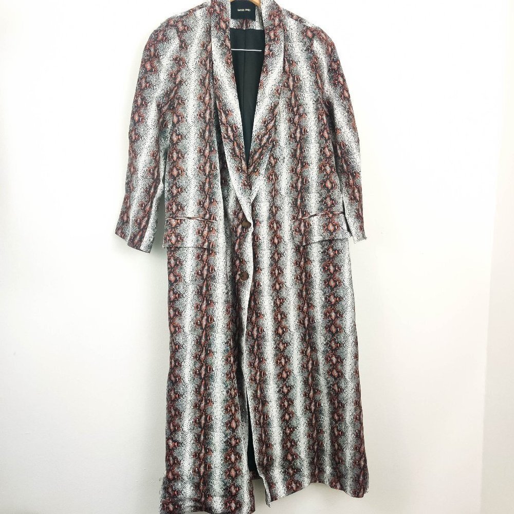 Rachel Comey Red Snake Print Trench Coat Duster 6